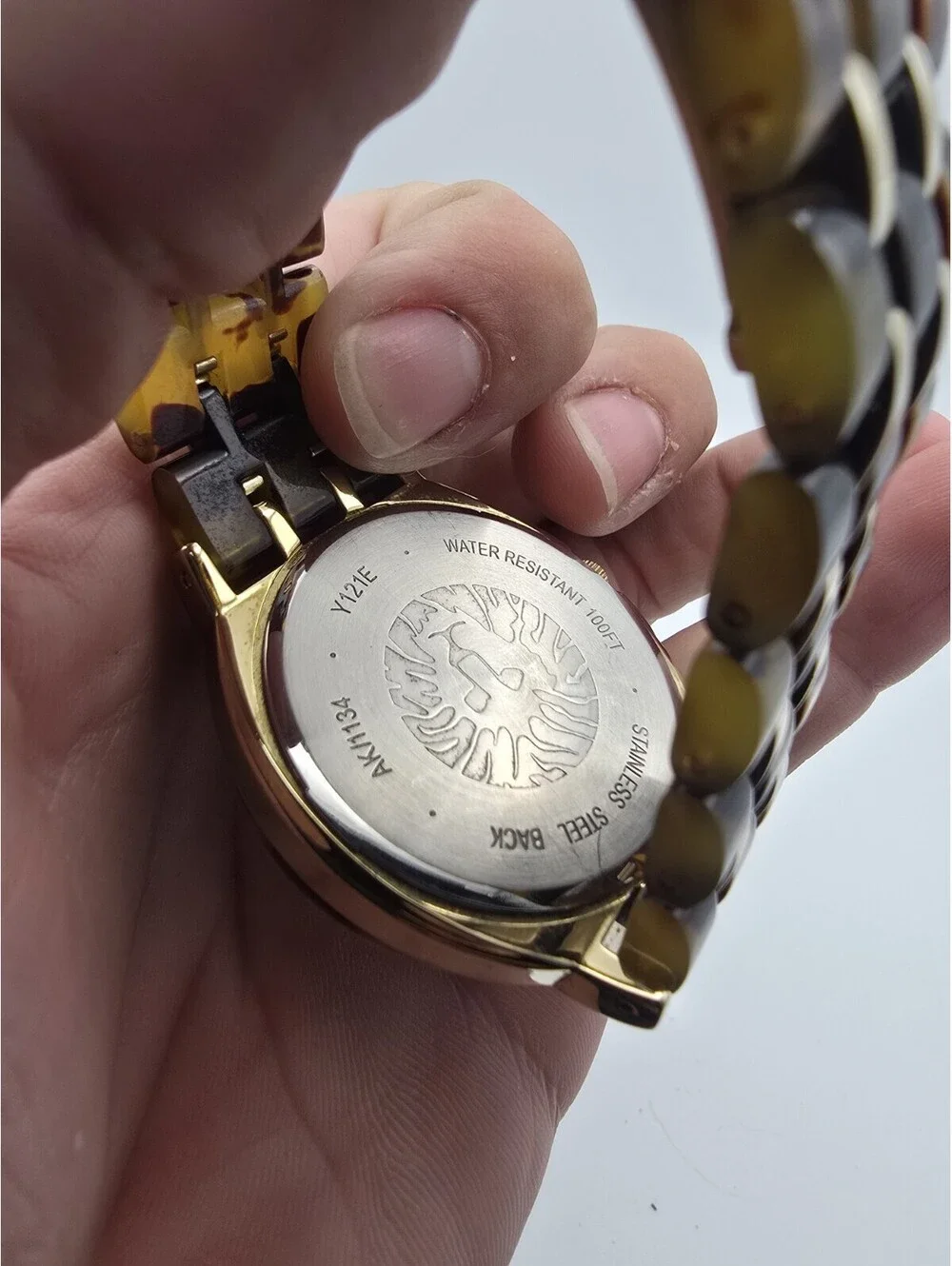 Anne Klein Women’s Quartz Analog Watch Gold Dial Roman Numerals 30m